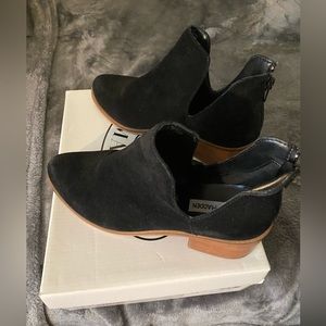 Steve Madden black suede heeled boots